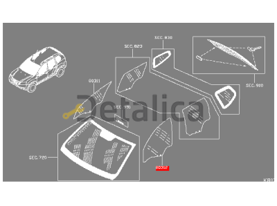 Стекло боковое переднее левое для Ниссан Террано D10 оригинал