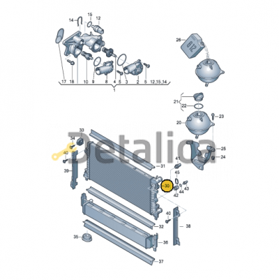 Радиатор охлаждения для Ауди А1 от 2010 Sakura ( Индонезия )