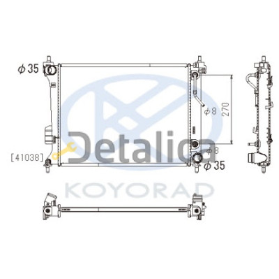 Радиатор охлаждения АТ для Хендай I20 от 2009 (KOYO)
