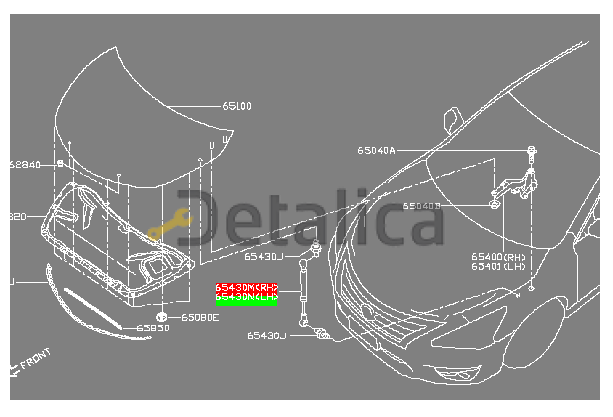 Амортизатор капота правый нов.ориг. Ниссан Теана L33 оригинал