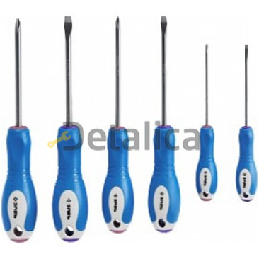 Набор отвёрток ЗУБР с синими ручками