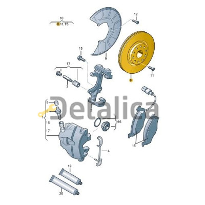 Диск тормозной передний для Шкода Октавия А5 оригинал 280 мм