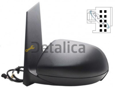 Зеркало для Мерседес VITO левое электр с подогревом черн 5 конт (aspherical) (Тайвань)