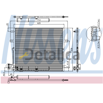 Радиатор кондиционера для Мерседес W251 R-Class Nissens Дания