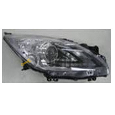 Фара левая+правая комплект тюнинг линзованная с регулятором мотора внутри черная для мазда 3 от 2009