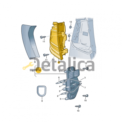 Фонарь задний левый для Шкода Октавия А7 универсал диодный оригинал