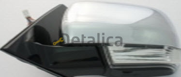 Зеркало левое Митсубиси Pajero IV электр, указатель поворота (convex), черн (Тайвань)