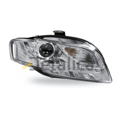 Фара левая+правая комплект тюнинг линзованная внутри хром для Ауди А4 от 2005 (Junyan)