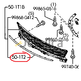 Решетка бампера передняя центральная для мазда 6 от 2008