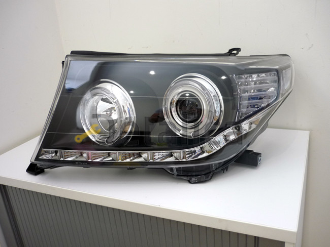 Фары тюнинг-комплект светящиеся ободки EAGLE EYES внутри черные для Тойота Лэнд Крузер 200