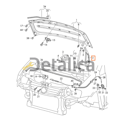 Петля капота правая для Фольксваген Кадди от 2010 оригинал