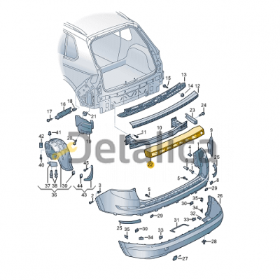 Абсорбер ( энергопоглотитель ) заднего бампера для Шкода Кодиак