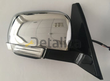 Зеркало правое Митсубиси Pajero IV электр, подогрев, автоскладывание, указат.поворота, подсветка (convex), хром (Тайвань)