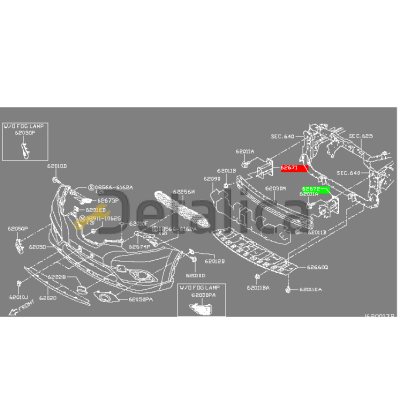 Кронштейн усилителя бампера передний левый для Ниссан Х-Трейл Т32 оригинал