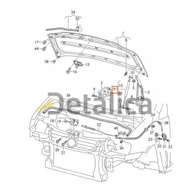 Амортизатор капота для Фольксваген Кадди от 2010 неоригинал