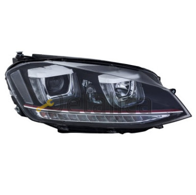 Фара левая + правая тюнинг комплект линза с берущим ук.поворота внутри черная GTI для Фольксваген Гольф 6 от 2012 (Eagle Eyes) 