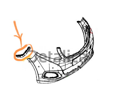 Крепление переднего бампера правое Мерседес W447 оригинал