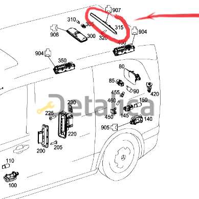 Фонарь стоп-сигнал Мерседес 447 Original Daimler AG