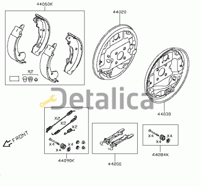 Колодки тормозные задние барабанные для Ниссан Альмера Г15 Amiwa Корея