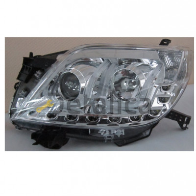 Фары комплект-тюнинг линзованная DEVIL EYES с светящимся секциями EAGLE EYES внутри хром для Тойота Ленд Крузер Прадо 150 от 2009