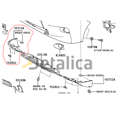 Спойлер бампера передний правый оригинал для лексус RX270 RX350 RX450h от 2009