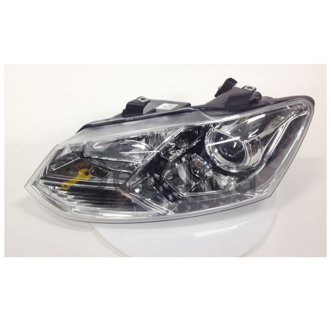 Фара левая+правая комплект тюнинг линзованная с регулятором мотора внутри хром для Фольксваген Поло 5 от 2010 (Eagle Eyes )