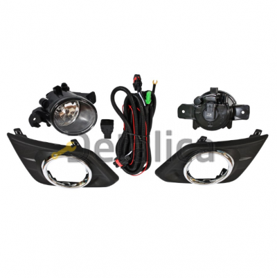 Комплект для установки противотуманных фар (ПТФ) проводка+рамка хром+кнопка для Ниссан Х-Трайл Т32