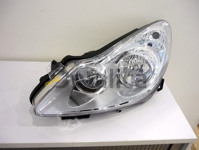 Фара левая под корректор внутри хром для Опель Корса D