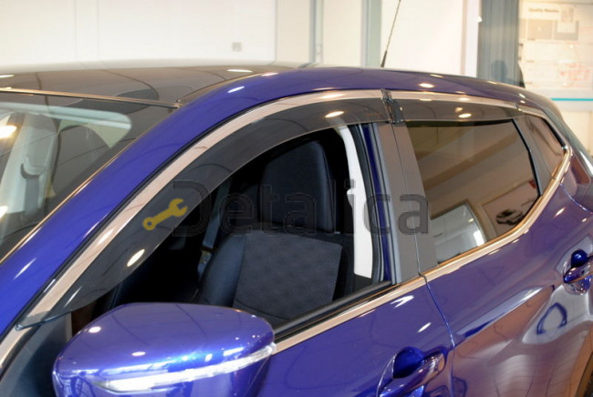 Дефлекторы с хромированными накладками для Ниссан Кашкай J11E