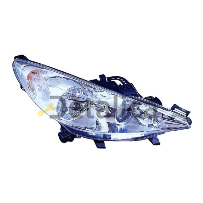 Фара правая с противотуманкой с регулятором мотора для Пежо 207