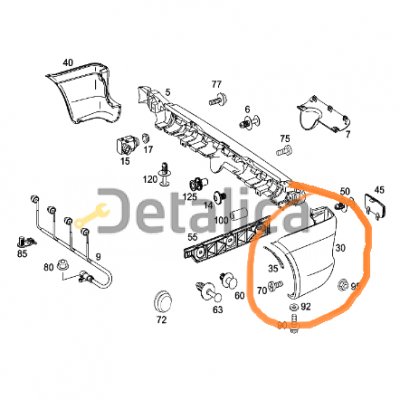 Задний бампер левая часть Мерседес W639 оригинал
