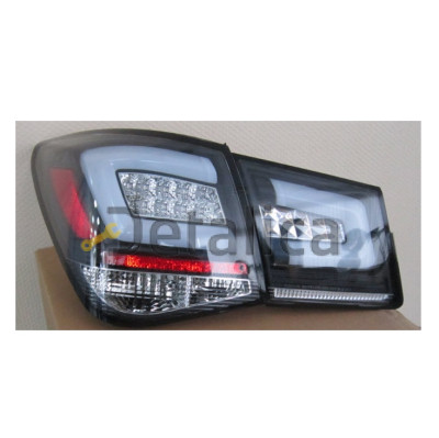 Фонарь задний внешний+внутренний  левый+правый комплект тюнинг с диод светящимися секциями SONAR внутри черная для Шевроле Круз