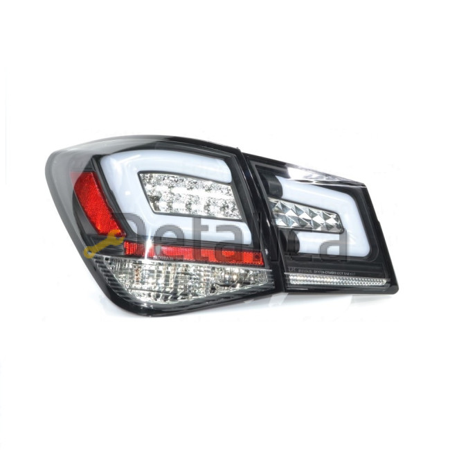 Фонарь задний внешний+внутренний  левый+правый комплект тюнинг с диод светящимися секциями SONAR внутри черная для Шевроле Круз