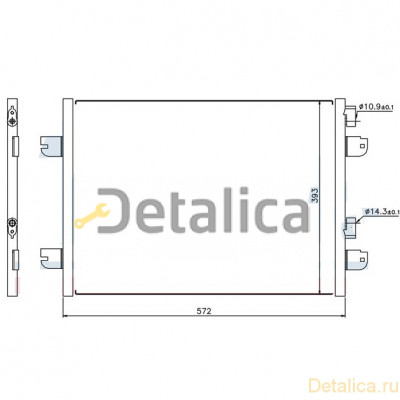 Радиатор кондиционера для Ниссан Альмера G15 без осушителя