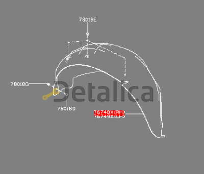 Подкрылок задний правый для Ниссан Кашкай J11E оригинал рус.