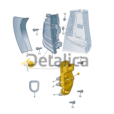 Плата заднего фонаря левая для Шкода Октавия А7 одна или две диодная лента
