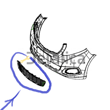 Решётка нижняя в передний бампер для Мерседес 447 оригинал