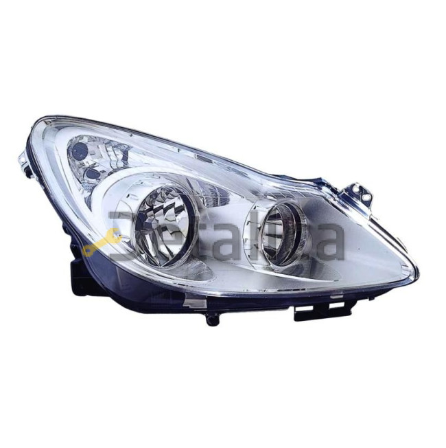 Фара правая под корректор внутри хром для Опель Корса D