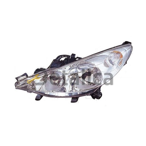 Фара левая без противотуманки с регулятором мотора для Пежо 207
