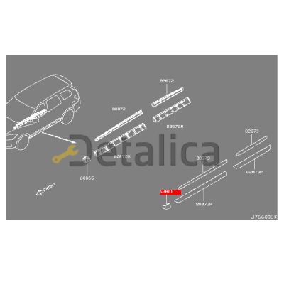 Заглушка порога переднего левого для Ниссан Патфайндер Р52 оригинал