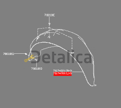 Подкрылок задний левый для Ниссан Кашкай J11E оригинал рус.