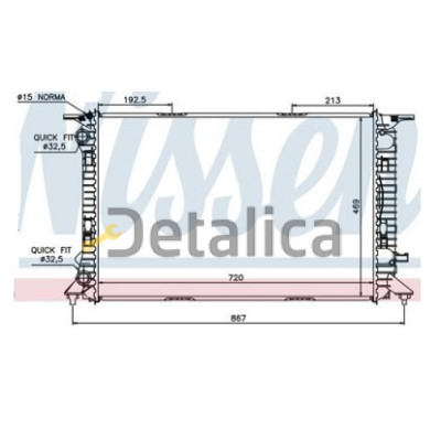 Радиатор охлаждения для Ауди А6 С7 от 2011 (Nissens)