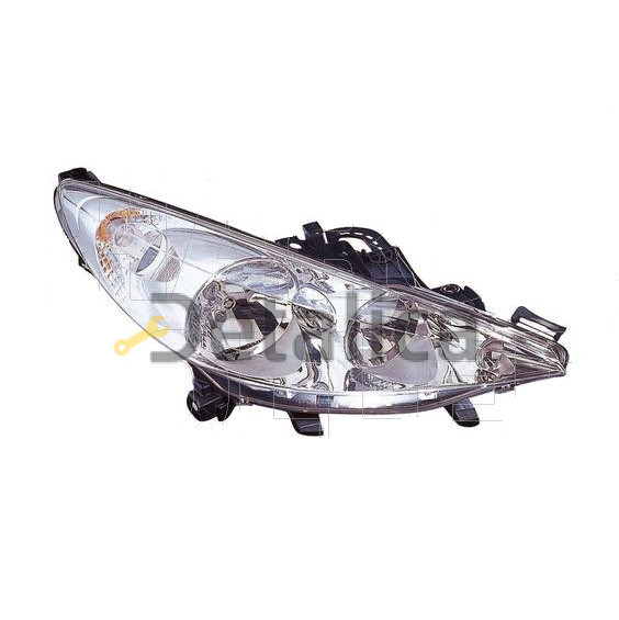 Фара правая без противотуманки с регулятором мотора для Пежо 207