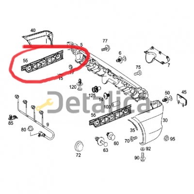 Крепление заднего бампера правое для Мерседес W639