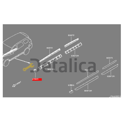 Заглушка порога переднего правого для Ниссан Патфайндер Р52 оригинал