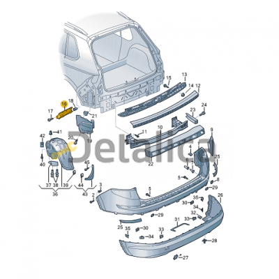 Крепление заднего бампера боковой правый для Шкода Кодиак 