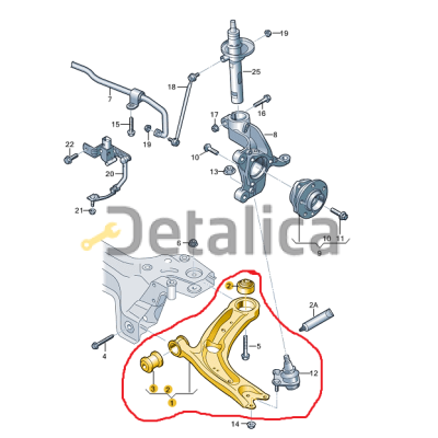 Рычаг передний правый для Skoda Kodiaq Teknorot ( Турция ) с шаровой опорой