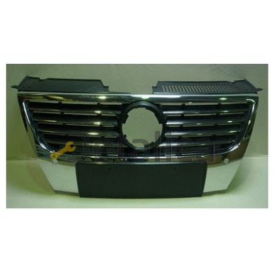 Решетка радиатора с хром молдингом под датчик для Фольксваген Пассат Б6 от 2005 (Китай)