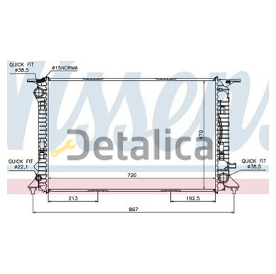 Радиатор охлаждения для Ауди А6 С7 от 2011 (Nissens)
