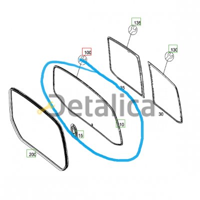 Стекло задней двери для Мерседес 447 оригинал